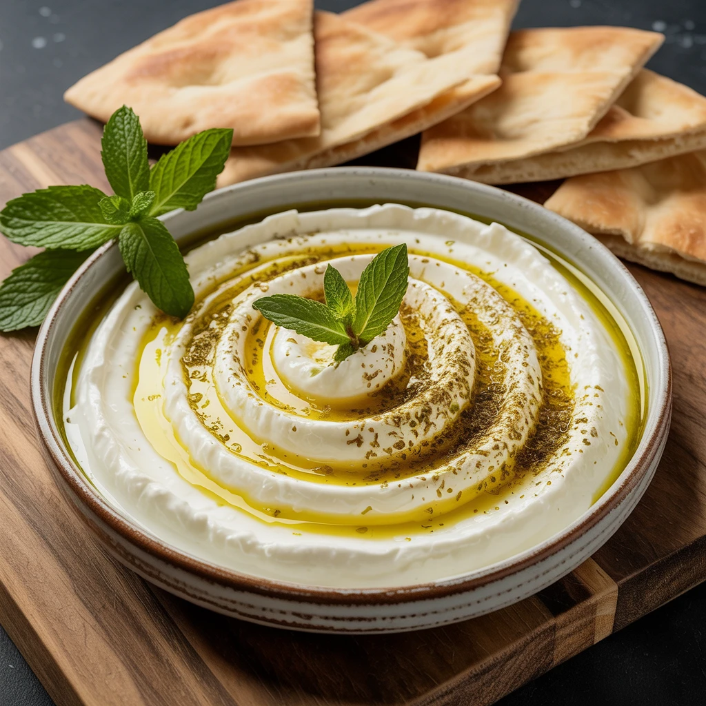 Labneh - Strained yogurt, za'atar, olive oil, fresh herbs
