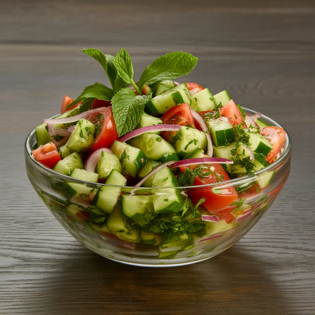 Shirazi Salad - Cucumber, tomato, onion, lime, mint